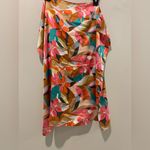 Large Bold Floral Print Silky Square Scarf Pink Photo 1