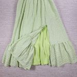 Taylor Gingham Dress Size 4 Green White Check Flounce Hem Slit Lined Cottagecore Photo 10