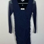 Opening Ceremony  Navy Blue Mesh Ruched Mini Dress Photo 0
