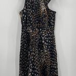 Trina Turk Dress Size 0 100% Silk Animal Print Halter Tie Bow Neck Cocktail Photo 14