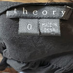 Theory Black Silk Sheer Pleated Midi Dress Size 0 Formal Sleeveless with flaw Photo 5