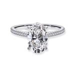 Sterling Silver SIZE 5 925  Oval Emerald Cut CZ Wedding Engagement Ring Photo 0