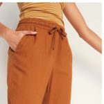 Old Navy NWT  High Rise Linen Blend Straight Leg Pants Size Medium Tiger Eye Photo 9