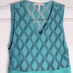 Maje  Risange green diamond crochet flare dress Photo 3