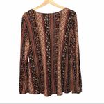 Daytrip Boho Button Down Floral V-Neck Flowy Long Sleeve Top L Photo 1