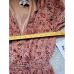 Mimi Chica Ladies  Floral Print Mini Dress w/Ruffled Shirt, Sheer Sleeves Size M Photo 5