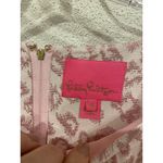 Lilly Pulitzer Taffia Dress Womens 10 Pink Jacquard Puff Sleeve Leopard Party Photo 2