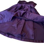 Bill Levkoff Strapless Purple Satin Pleated Cocktail Dress Sz 10 Lined in GUC Photo 0