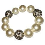 J.Crew Cream Pearl and Silver Crystal Bracelet Photo 3