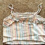 Hippie Rose  Spaghetti Ruched Crop Top Size M Color Ivory Stripe. Photo 4