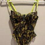 SKIMS  Camouflage Mesh Bodysuit with Neon Accents Photo 0