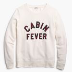 J.Crew Holiday Cabin Fever Fleece Pullover Sweater – Ivory Tartan XS Photo 1