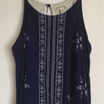 Monteau 2/$15  Boho Blue Cropped Tank Size L Photo 0