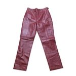90s Y2K vintage high waisted straight leg leather pants Clio 8 red Photo 1