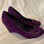 BCBGeneration Like New Rich Purple Mirtos Wedge Heels in Suede Photo 3