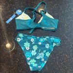Cupshe Teal Floral Bikini Set Photo 1