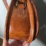 Vintage handmade leather brown weaved woven mini bag crossbody contrast stitches Photo 6