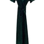 Baltic Born Andi Ribbed Emerald Velvet Wrap Dress Size Small Photo 0