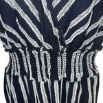 Anthropologie  DOLAN Canovas Navy & White Textured Jumpsuit EUC Size‎ Medium Photo 2