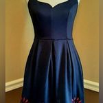 Mystic Navy Blue With Red Embroidery Pleated Skirt ModCloth Dress by Retro PinUp Photo 0