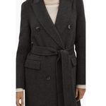 Reiss  Arla Double‎ Breasted Wool Blend Classic Coat, Charcoal Gray, Size 14, NWT Photo 3