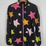 Nordstrom BP Neon Stars Black Long Sleeve Fleece Zip Up Sweater Sz S Photo 1