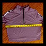 SheIn  cropped Lavender/ purple top with zebra stripes on arms - Size Large. Photo 6