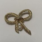 Beautiful Signed Aai Brooch Pin Gold Tone Bow Ribbon Photo 10