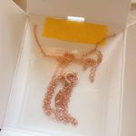 Sterling Silver 925 rose gold chain red & white diamond 19” necklace Photo 3