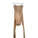 Nookie Zen Mini Dress Nude Ruched Mesh Party Cocktail Event NEW Womens Medium Photo 2