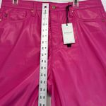 Judy Blue Judy‎ Blue Faux Leather Pants Hot Pink Tummy Control Straight Leg Size 15/32 Photo 2