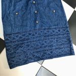 Roni Blanshay Vintage 80s 90s Montreal Denim Dress Short Sleeve Eyelet Cutout XL Photo 3