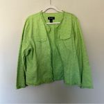 Denim & Co. Eyelet Jacket Lightweight Spring Summer Green XL Spring Cotton Photo 1