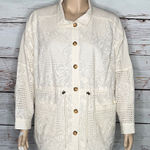 Elle Belle by Kim Gravel NWT 2X Cream - Lace Eyelet Embroidered Toggle Anorak Jacket Photo 0