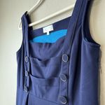 Moulinette Soeurs Anthropologie Dress Y2K Blue Nautical Fisherman Preppy 10 Overall Button Mini Photo 2