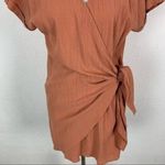 Luca + Grae  Rust Orange Wrap Dress Short Sleeve Casual Boho Chic Trendy Small Photo 2
