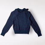 Brenda French For French Rags Vintage Patterned Collared Sweater Size S Black Photo 4