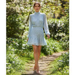 House of Harlow  1960 x REVOLVE Blue Smocked Mini Ruffled Floral Dress Size M Photo 8