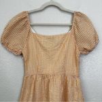 Urban Outfitters  Yellow White Gingham Puff Sleeves Mini Dress, Size SP Photo 7