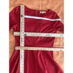 Black Swan Women Red Dress M Exposed Zipper Fit & Flare Short Sleeve Preppy Photo 7
