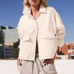 Free People Off The Bleachers Coaches Jacket Relaxed Lightweight Size XL NEW Photo 1