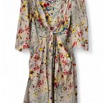 Anthropologie Baraschi | S | Anthroplogie 100% Silk Tie Front Mini Dress Bow Floral Puff Photo 1