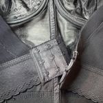 Vintage 1990's Y2K Black Lacey Goth Strapless Bustier Bra Low Back Underwire 34D Size M Photo 9