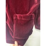 RUSS Women’s Size Large Pajama Top Burgundy Velour Corduroy Button Front Red Photo 6