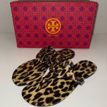 Tory Burch  Miller Printed Patent Leather Sandals Natural Leopard Size 8.5 Photo 0