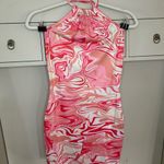 SheIn  Printed Sleeveless Ruched Open Back Bodycon Halter Dress size medium Photo 1