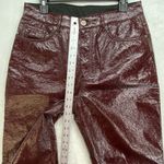 ASOS Jeans Womens 32x32 Oxblood Vinyl Mid Rise 90's Straight Leg Photo 3