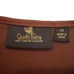 Quacker Factory Quacker‎ Factory Sequin Embellished Long Sleeve Top Women's XS Brown Cottagecore Photo 4