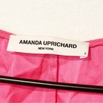 Amanda Uprichard Size Small Pink 100% Silk V Neck Short Sleeve Blouse Top Photo 2