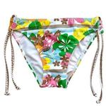 🔃Hawaiian Floral Print Side Tie Bikini Swimsuit Bottom Size XS Photo 0